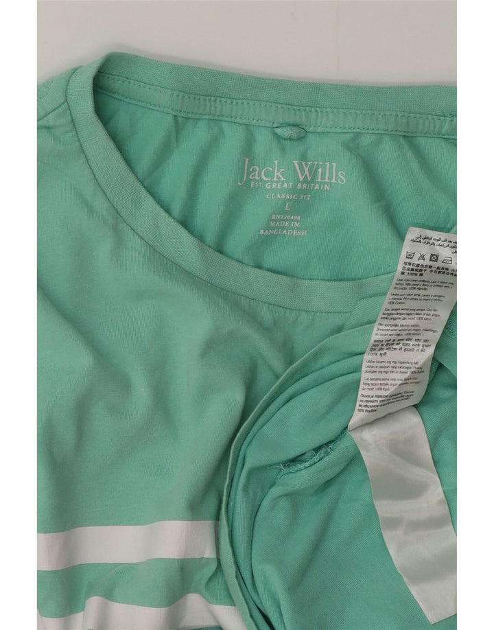 JACK WILLS Herren-T-Shirt mit klassischer Passform, Grafik, Größe L, aus grüner Baumwolle