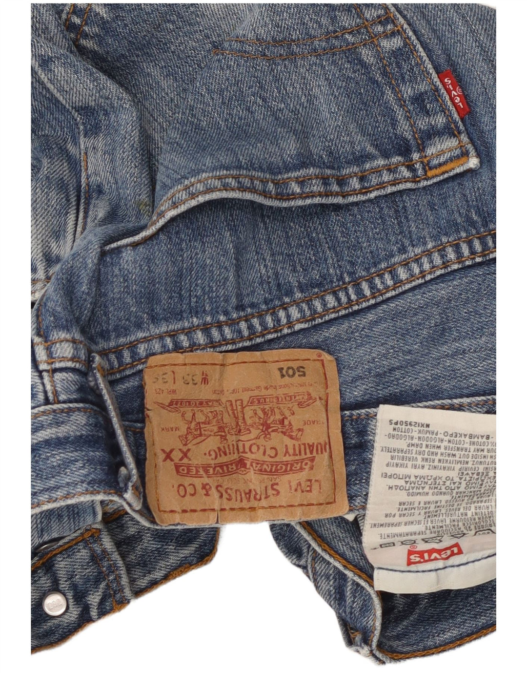 Levi's Herren 501 Straight Jeans W33 L29 Blaue Baumwolle
