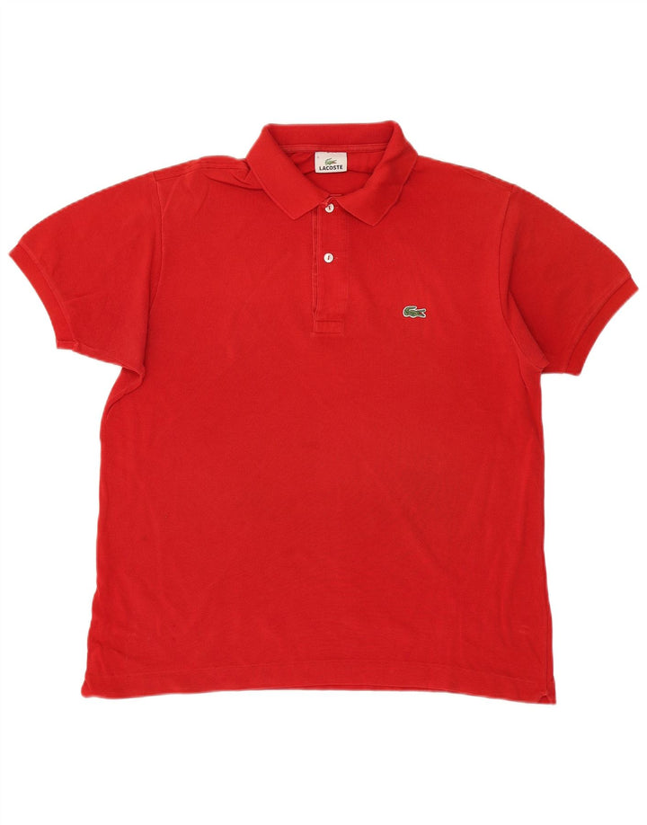 LACOSTE Herren-Poloshirt, Größe 5, große rote Baumwolle