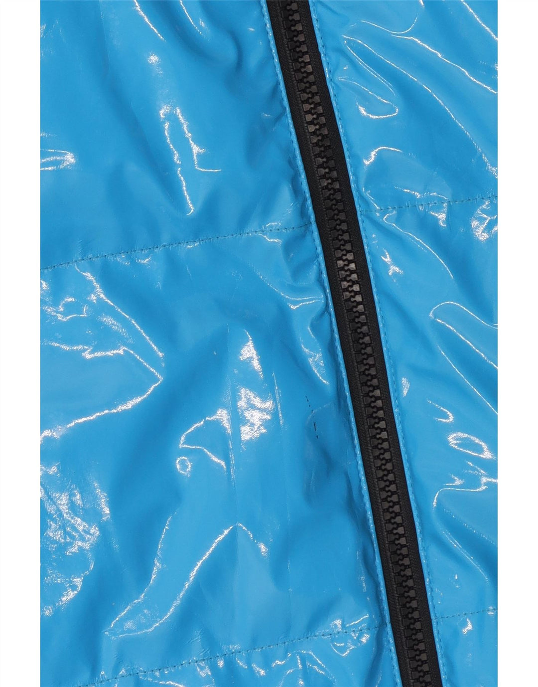 Juicy Couture Damen Übergroßer gepolsterter Mantel UK 14 Mittelblaues Polyurethan