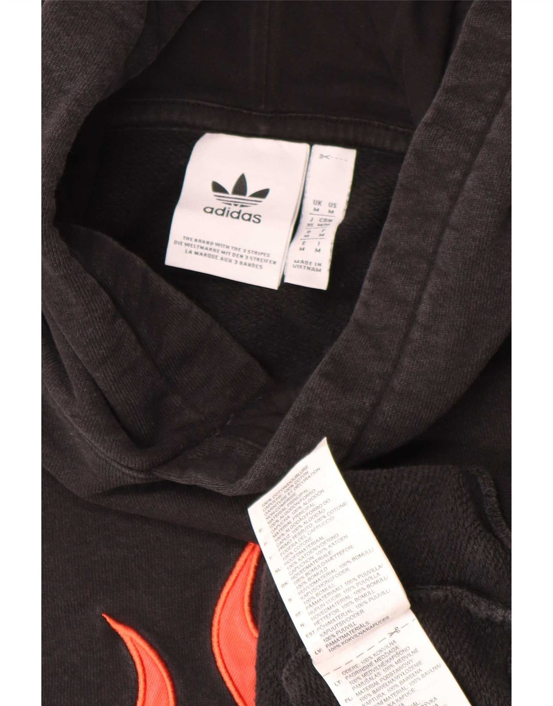 Adidas Herren Graphic Hoodie Pullover Mittelschwarze Baumwolle