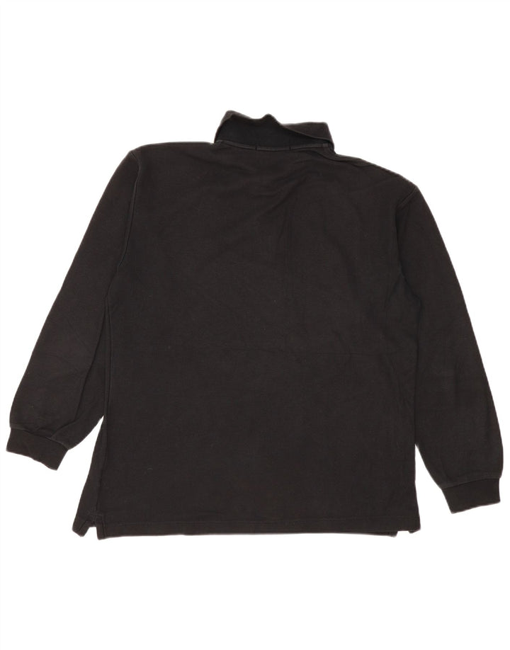 Fila Herren Langarm-Poloshirt IT 50 Mittelschwarze Baumwolle