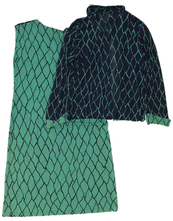 Vintage Damen 2-teiliges Set IT 46 Large Green Argyle/Diamant