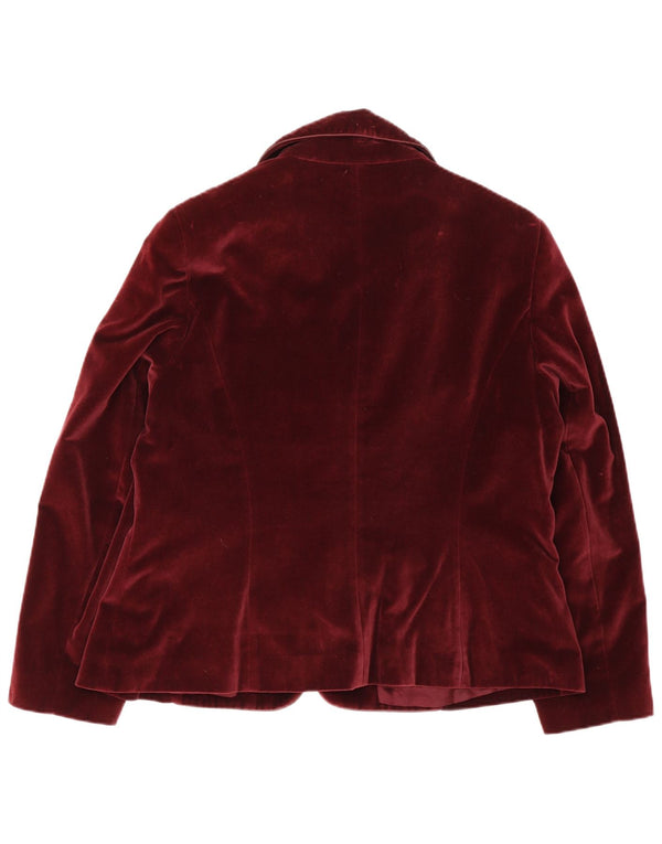 Rowland's Damen-Blazer aus Samt mit 3 Knöpfen, UK 18, XL, Burgunderrot, Baumwolle