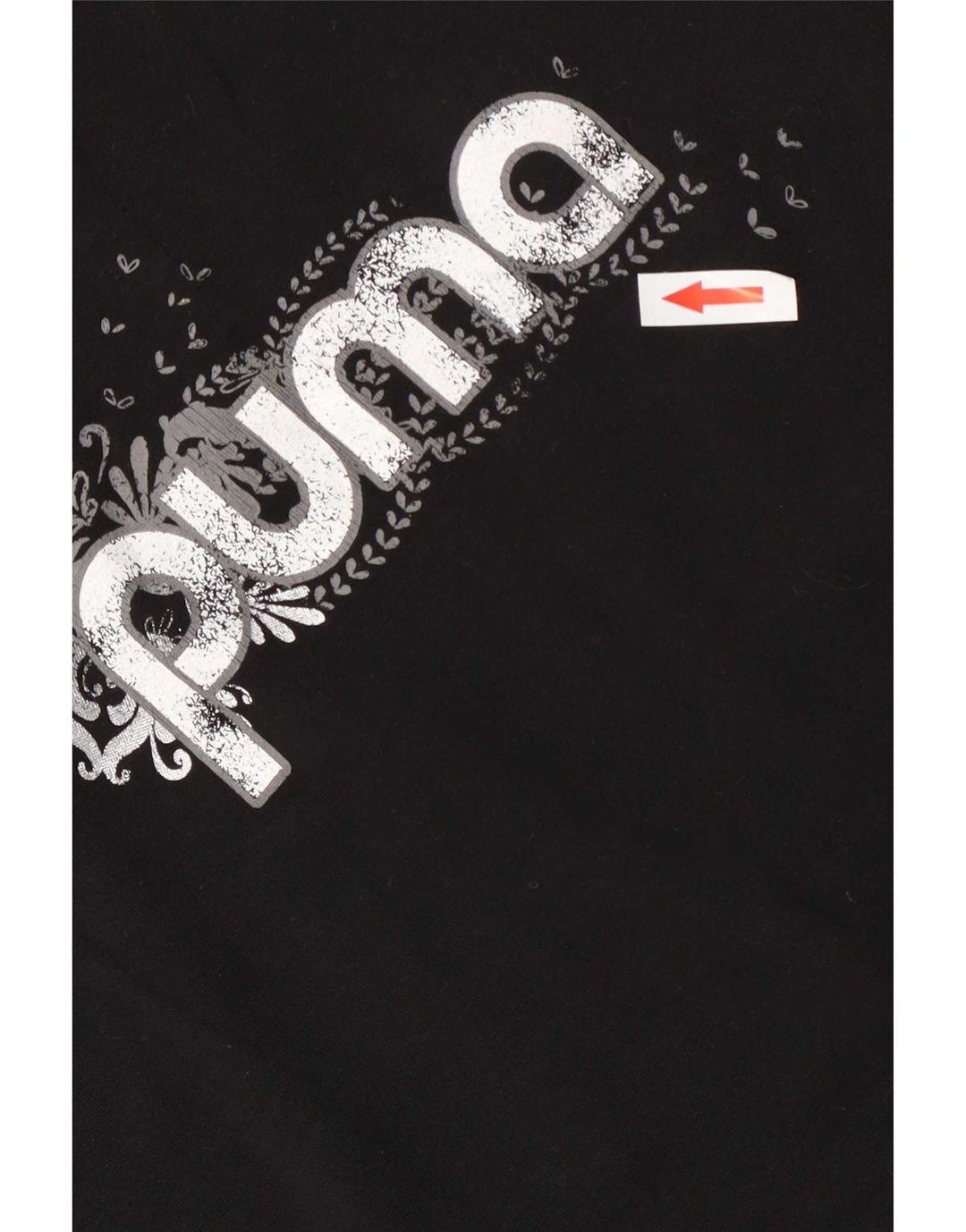 Puma Damen Regular Graphic T-Shirt Top UK 12 Medium Schwarz Baumwolle