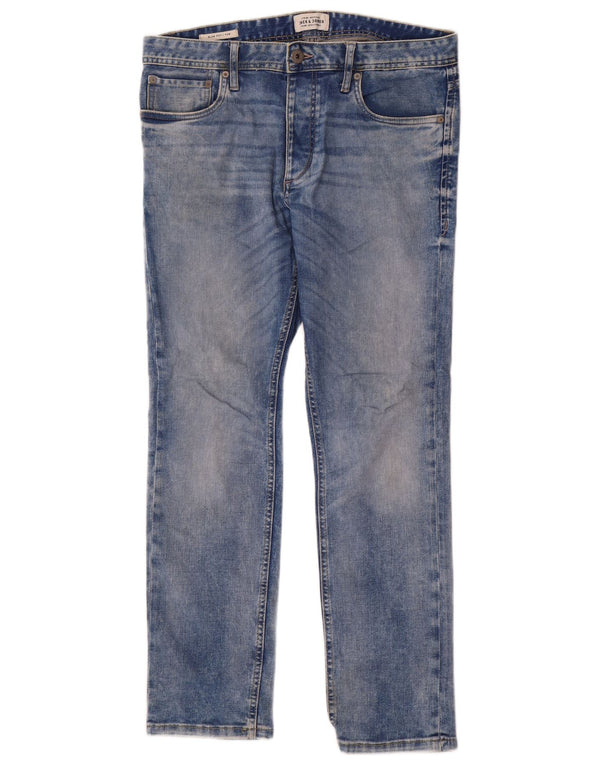 Jack & Jones Herren Tim Slim Jeans W32 L30 Blaue Baumwolle