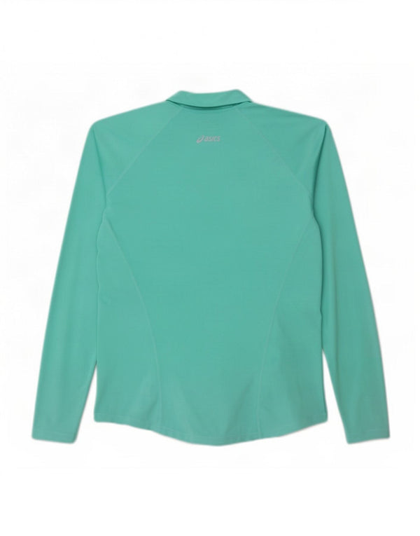 Asics Damen Langarm-Pullover-Trainingsanzug-Oberteil UK 16 Large Türkis