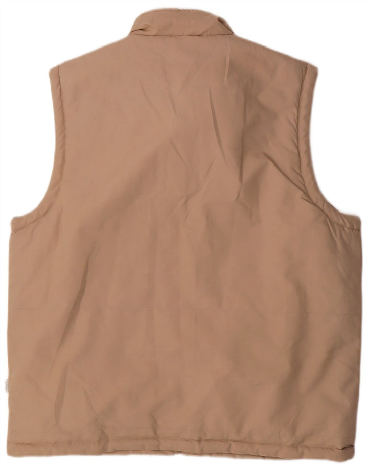 Vintage Herren Utility Gilet UK 42 XL Beige Polyester