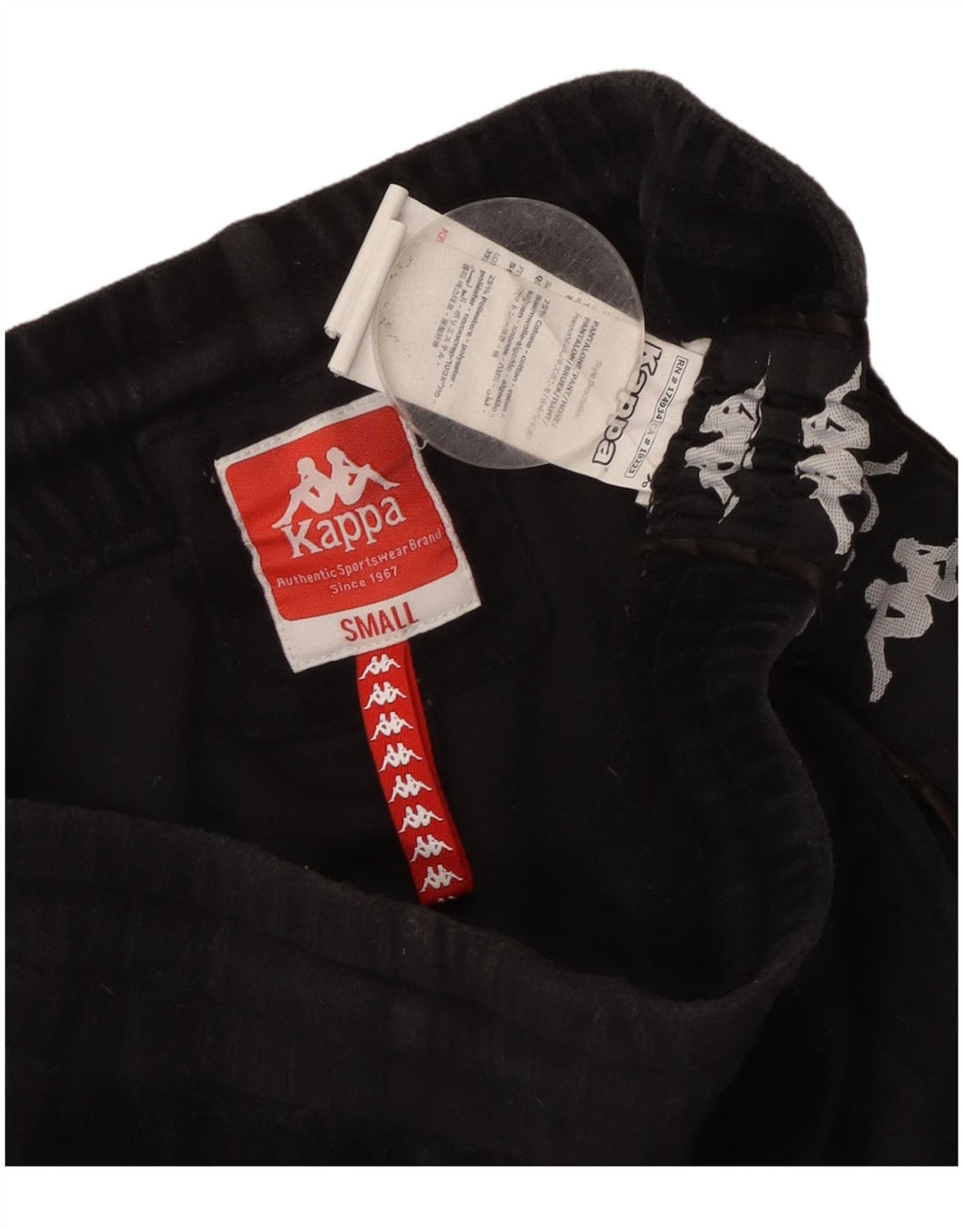 Kappa Womens Graphic Trainingshose UK 10 Small Schwarz Baumwolle