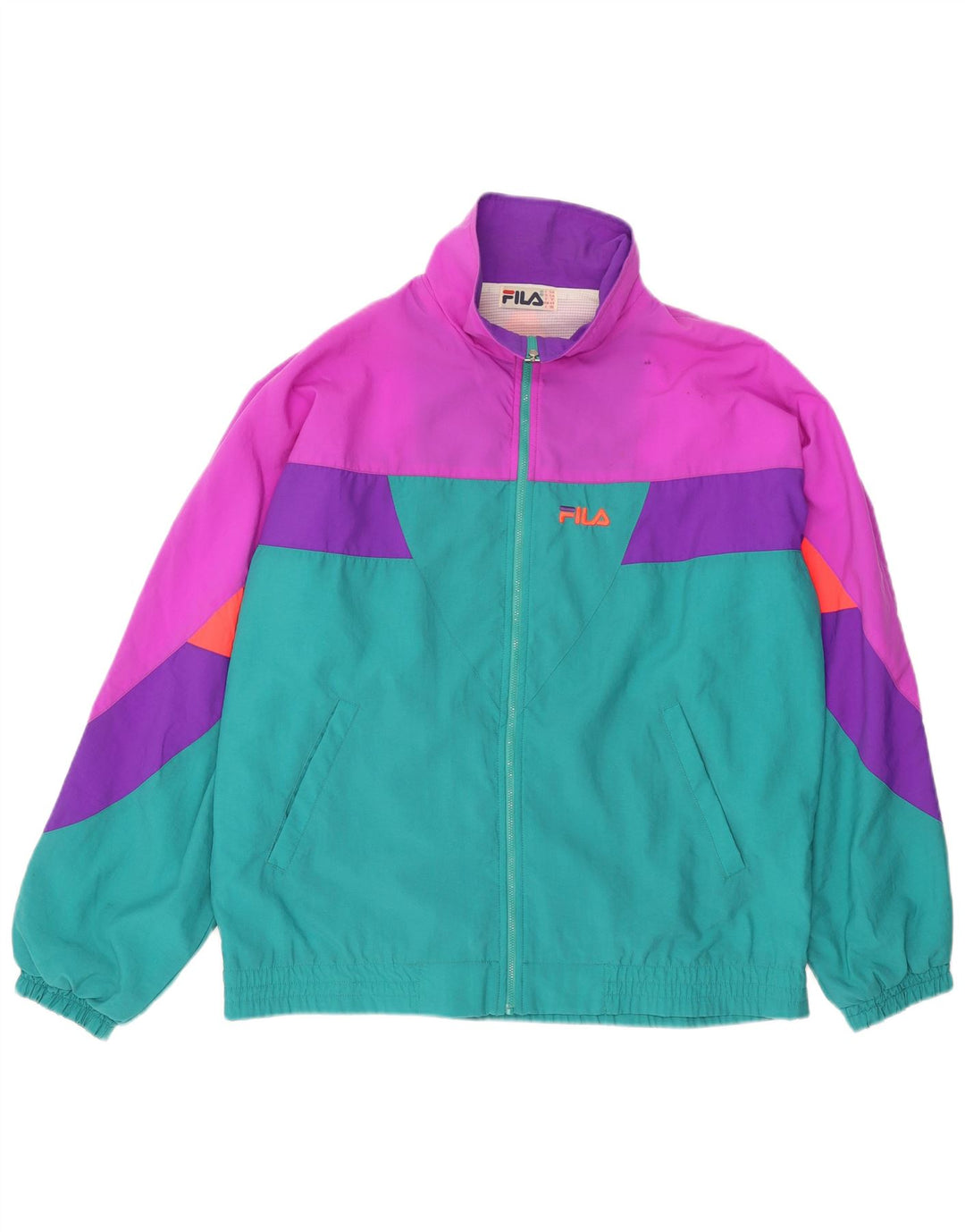 Fila Herren-Trainingsanzug, IT 54 XL, grünes Colourblock-Polyamid