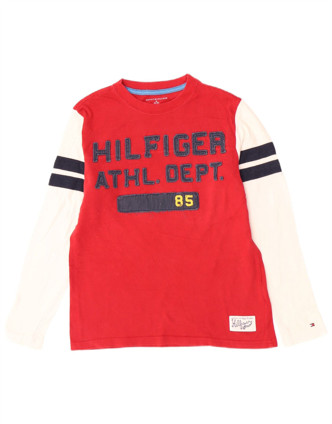 Tommy Hilfiger Jungen-Oberteil mit Grafik, langärmlig, 8–9 Jahre, Mittelrot