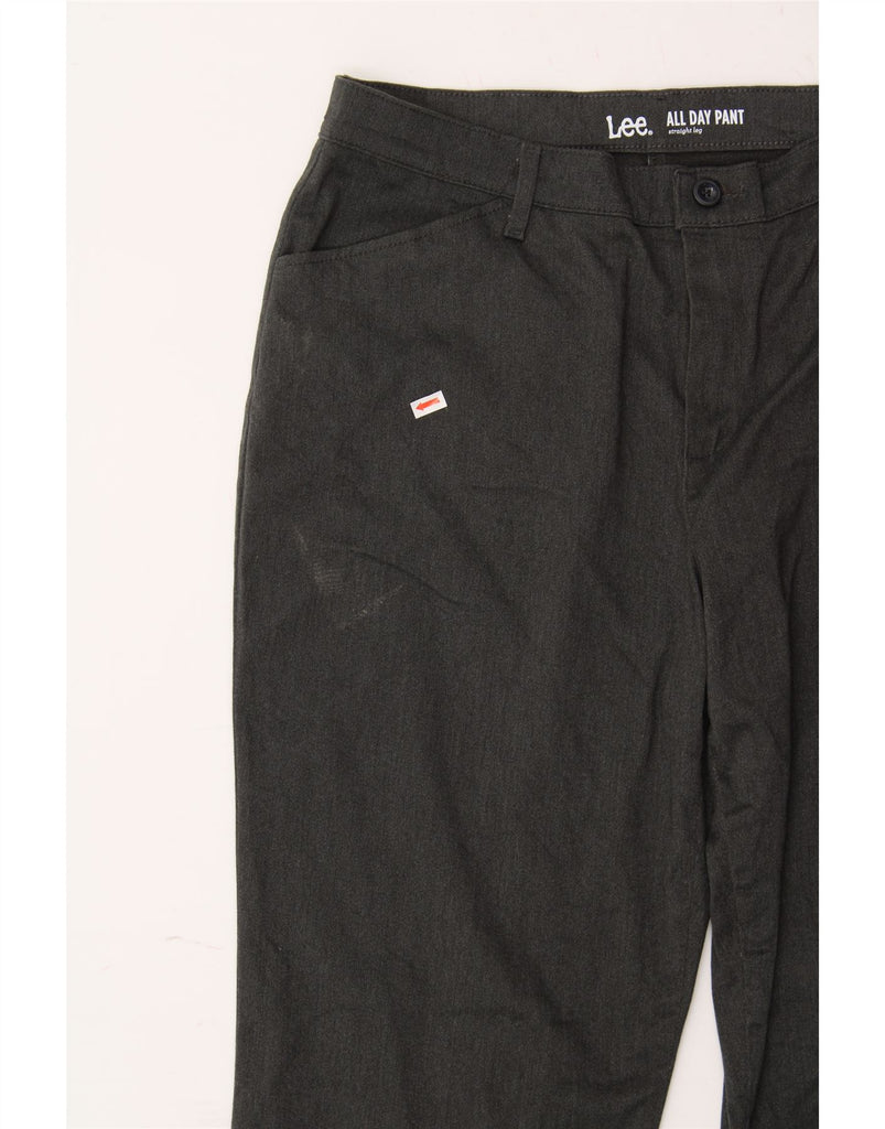 LEE Womens Straight Casual Trousers US 14 XL W34 L39 Grey Cotton Vintage Lee and Second-Hand Lee from Messina Hembry 