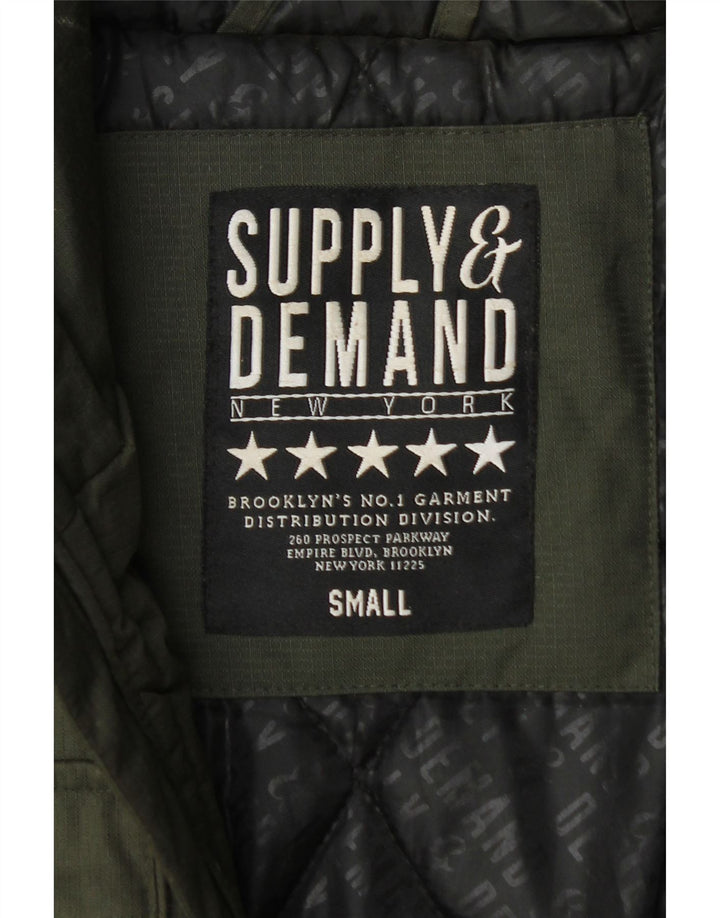 Supply & Demand Herren-Utility-Jacke mit Kapuze, UK 36, Größe S, Khaki, Polyester