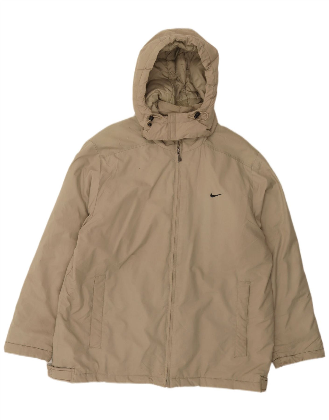 Nike Herren-Windbreakerjacke mit Kapuze, Gr. 42/44, großes beigefarbenes Polyester