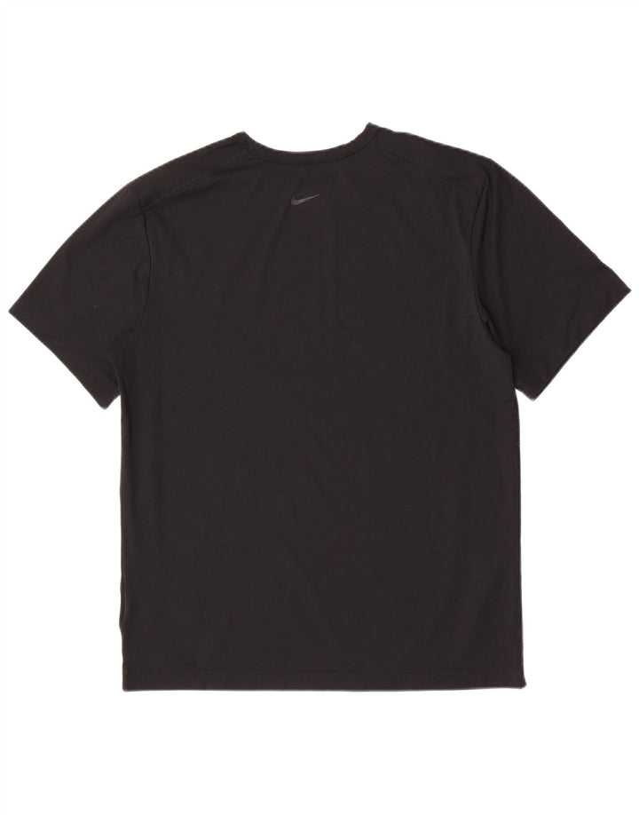 Nike Herren Dri Fit Graphic T-Shirt Top Mittelschwarzes Polyester