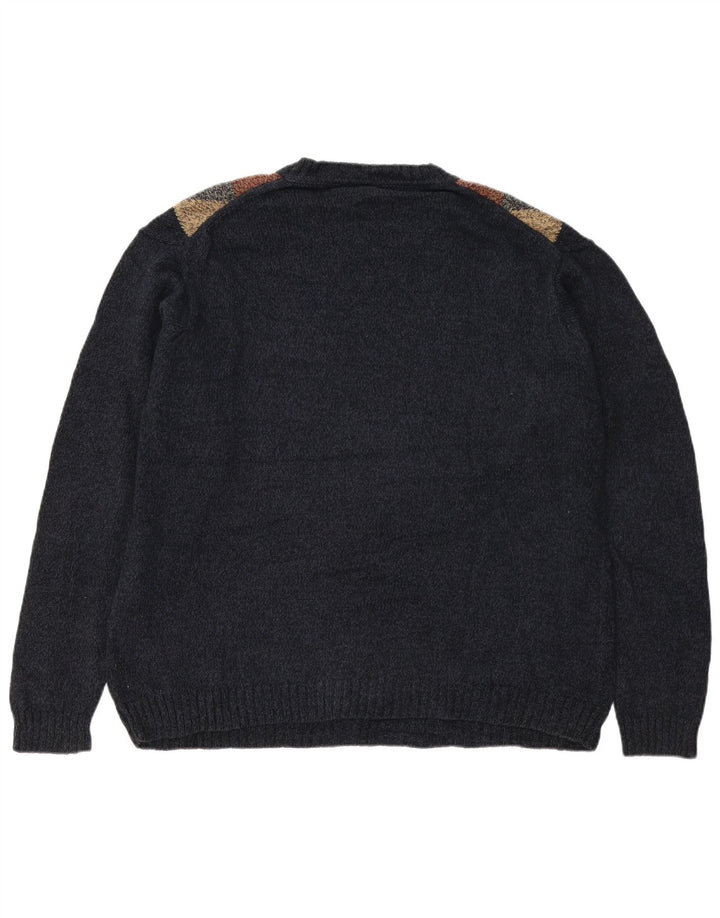 DOCKERS Herren-Pullover mit Rundhalsausschnitt, XL, Marineblau, Argyle/Diamant-Baumwolle