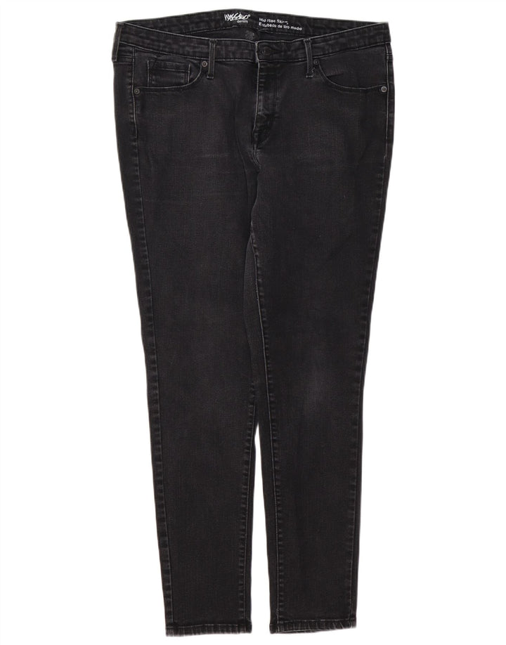 MOSSIMO Damen Power Stretch Skinny Jeans US 14 Large W32 L29 Schwarz