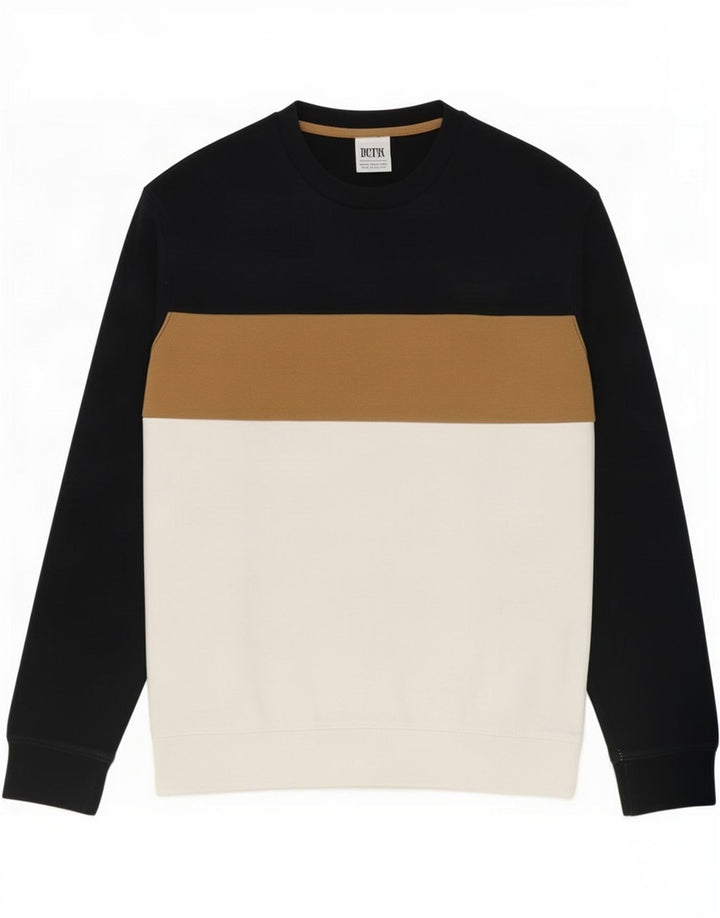 Zara Herren-Sweatshirt-Pullover, mittelgroß, mehrfarbig, Farbblock