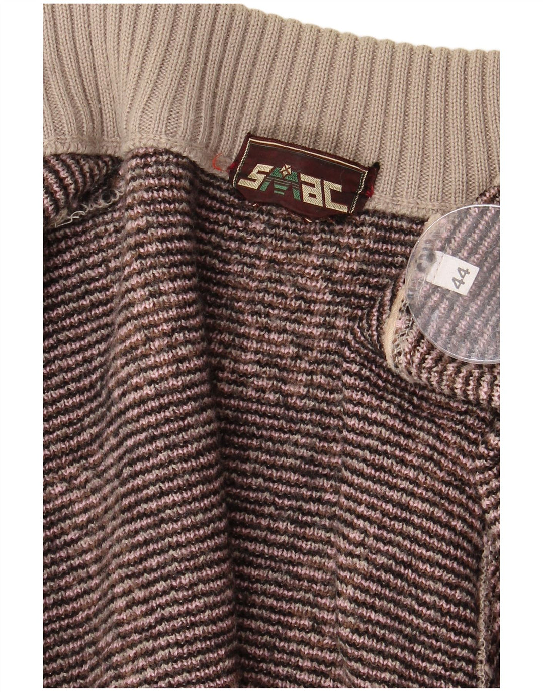 VINTAGE Damen Longline Open Cardigan Pullover IT 44 Mittelbraun Geometrisch