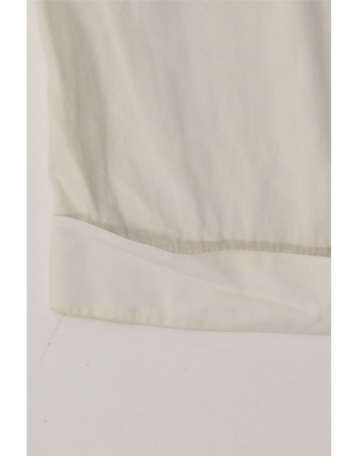 Benetton Damen Chinoshorts IT 42 Medium W30 Weiße Baumwolle