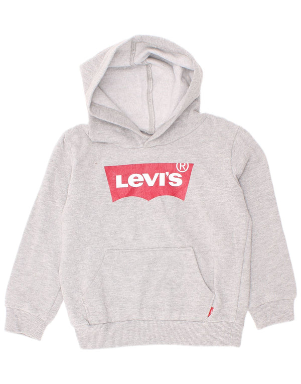 Levi's Jungen-Pullover mit grafischem Kapuzenpullover, 2–3 Jahre, grau gefleckte Baumwolle