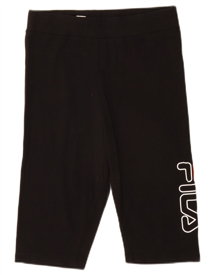 FILA Damen Graphic Sport Shorts UK 8 Small Schwarz