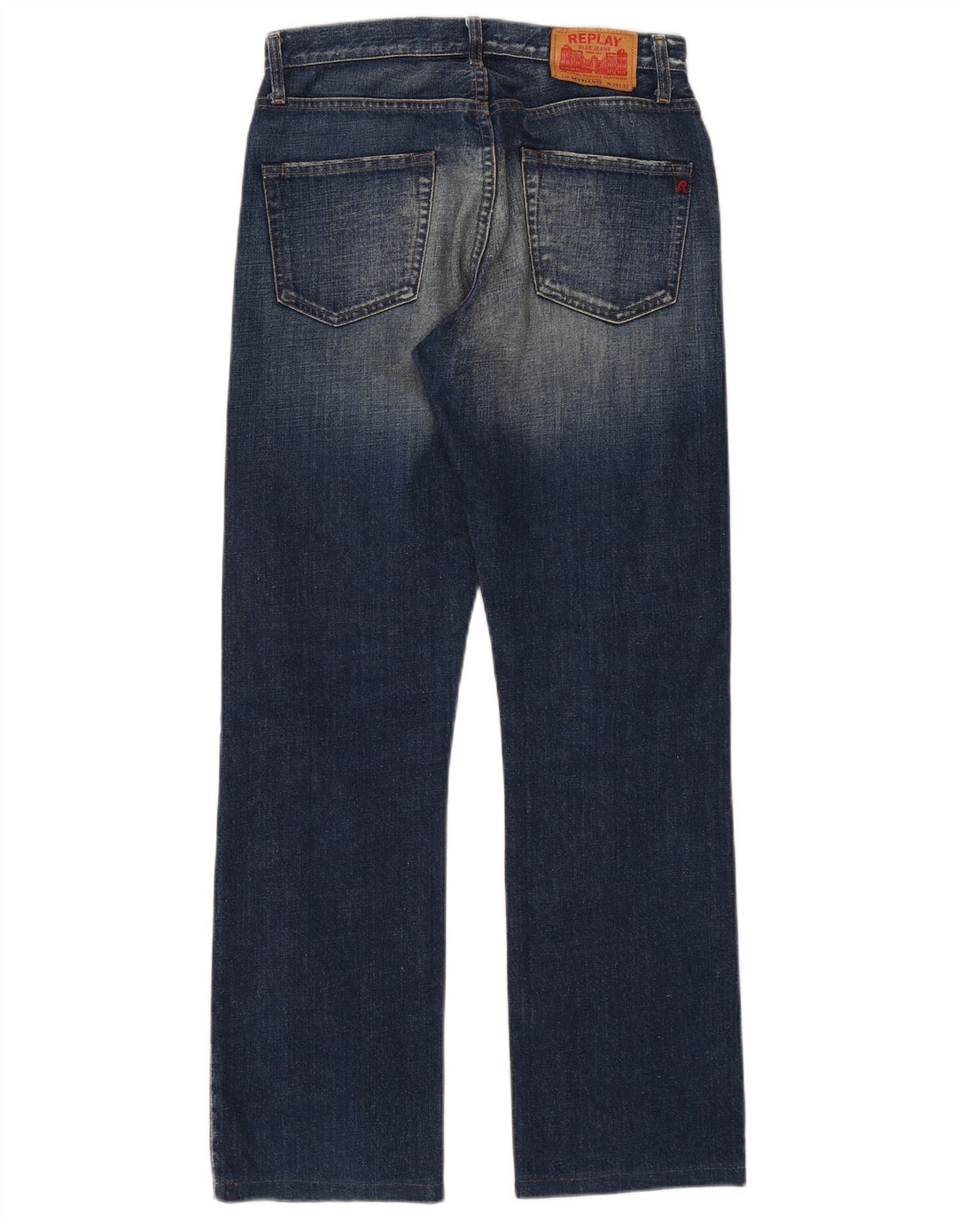 Replay Damen Straight Jeans W29 L32 Marineblaue Baumwolle