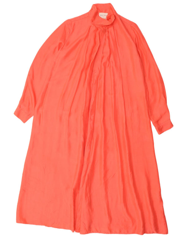 Forte Forte Damen Langarm-Maxikleid UK 18 XL Orange Seide