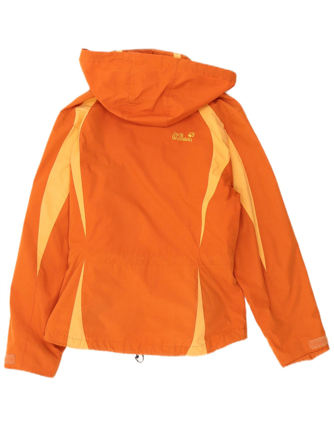 Jack Wolfskin Damen Regenjacke mit Kapuze UK 14 Mittelorange Farbblock
