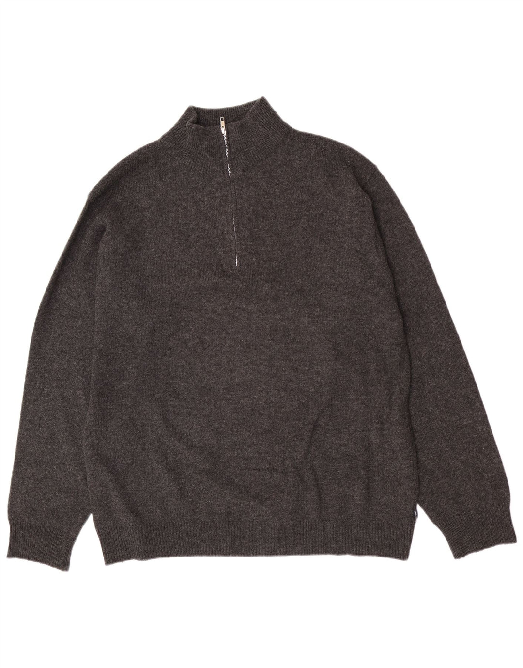 Asics Herren-Pullover mit Reißverschluss, XL, graue Lammwolle