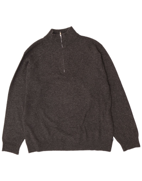 Asics Herren-Pullover mit Reißverschluss, XL, graue Lammwolle