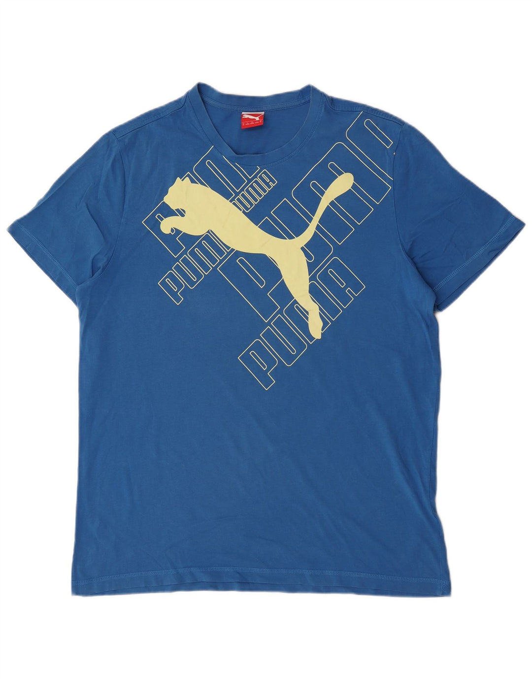 Puma Herren Grafik T-Shirt Top XL Blau Baumwolle
