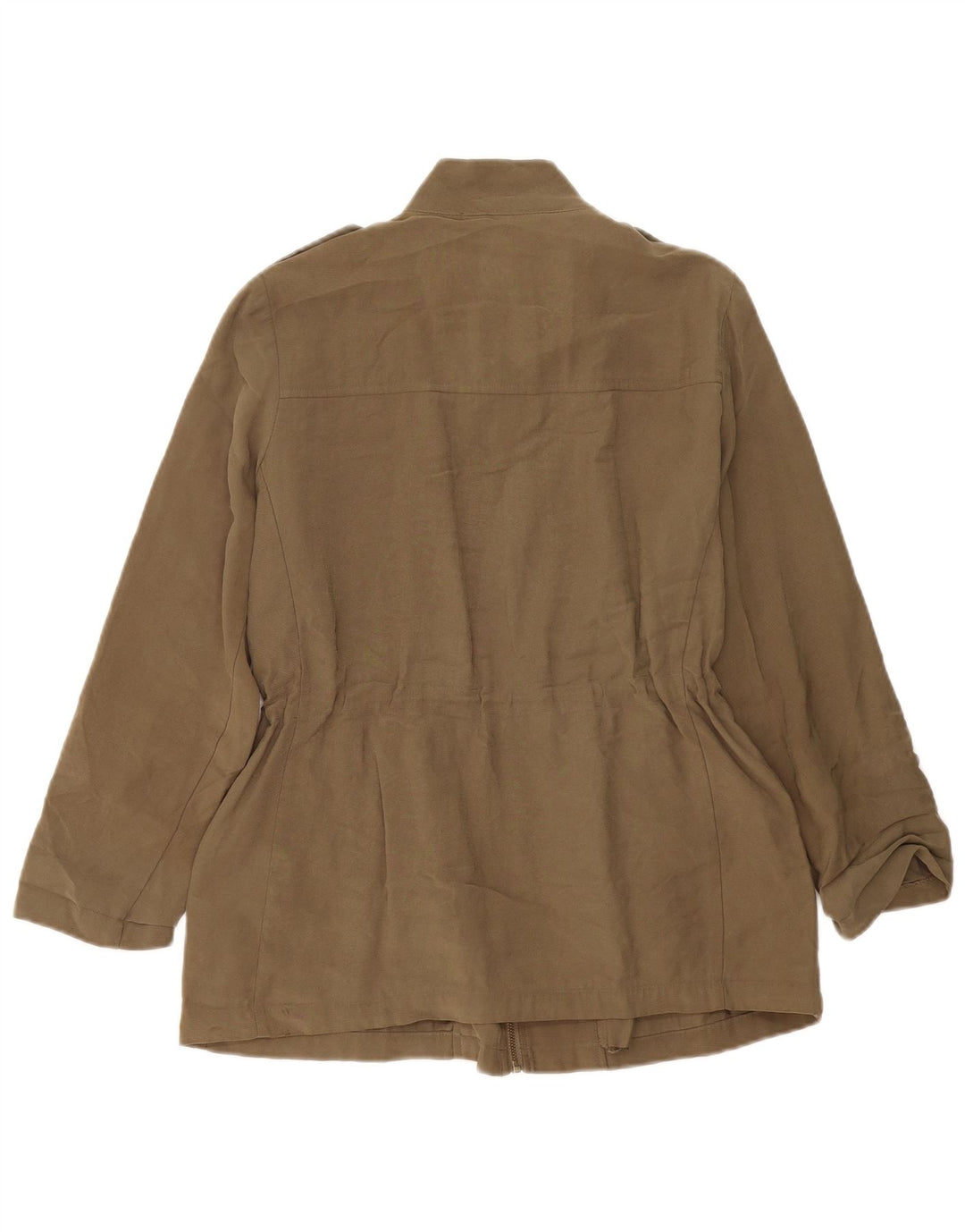 Zara Damen Militärjacke UK 14 Medium Khaki Viscose