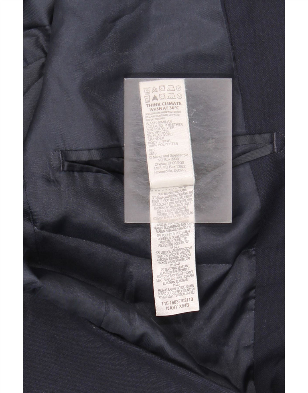 Marks & Spencer Herren-Blazer mit normaler Passform, Gr. 36, Marineblau