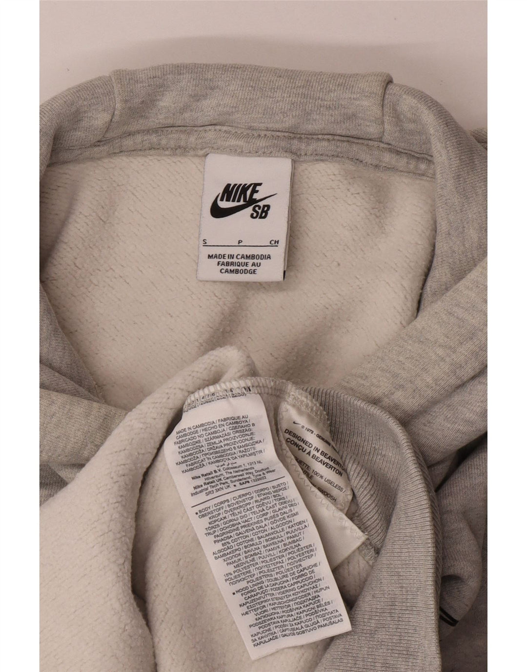 Nike Herren-Kapuzenpullover mit Grafik, Größe S, graue Baumwolle