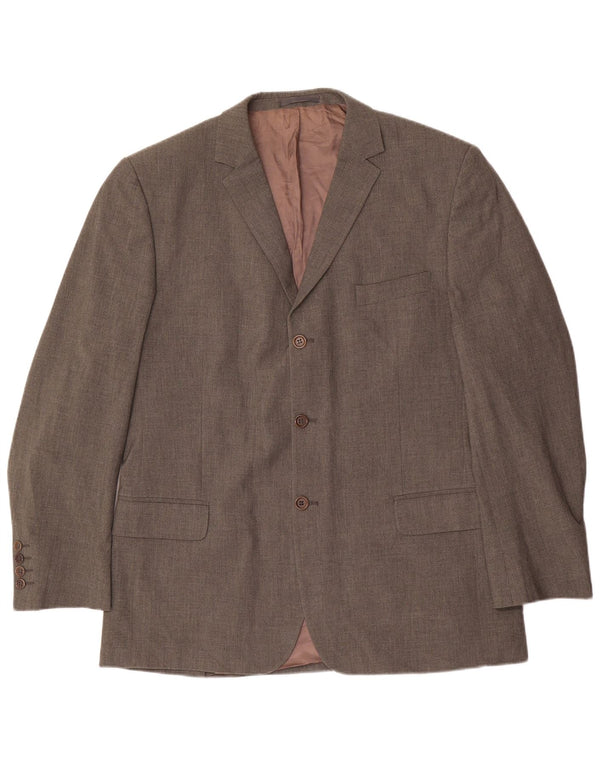 Massimo Dutti Herren-Stretch-Blazer mit 3 Knöpfen, UK 46, XL, braun, Polyester