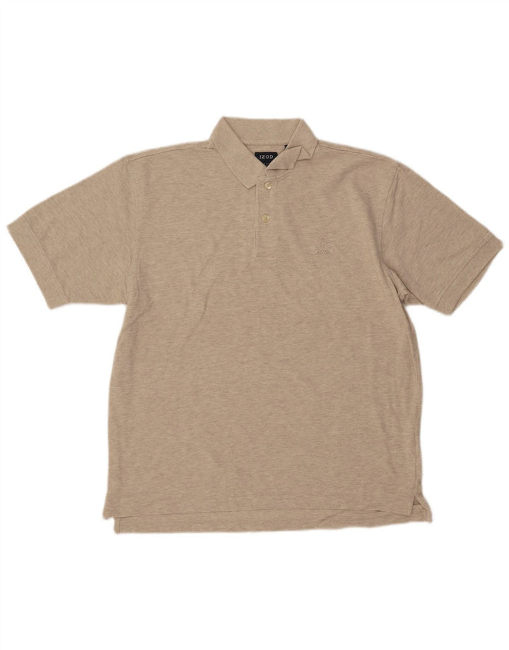 IZOD Herren-Poloshirt aus mittelbeiger, gesprenkelter Baumwolle
