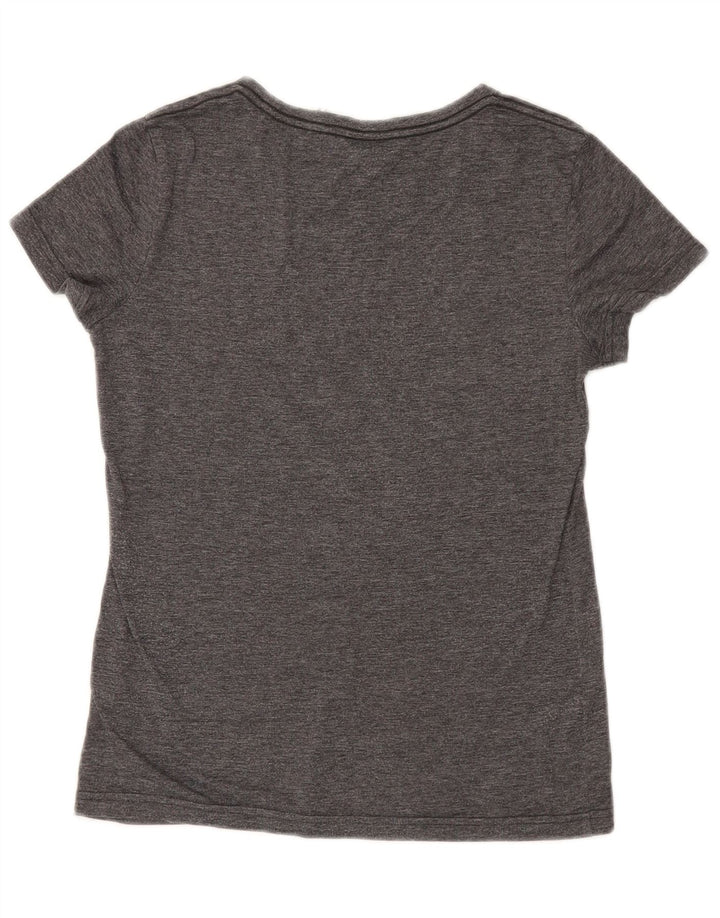 Puma Womens Graphic T-Shirt Top UK 10 Small Grau geflecktes Polyester