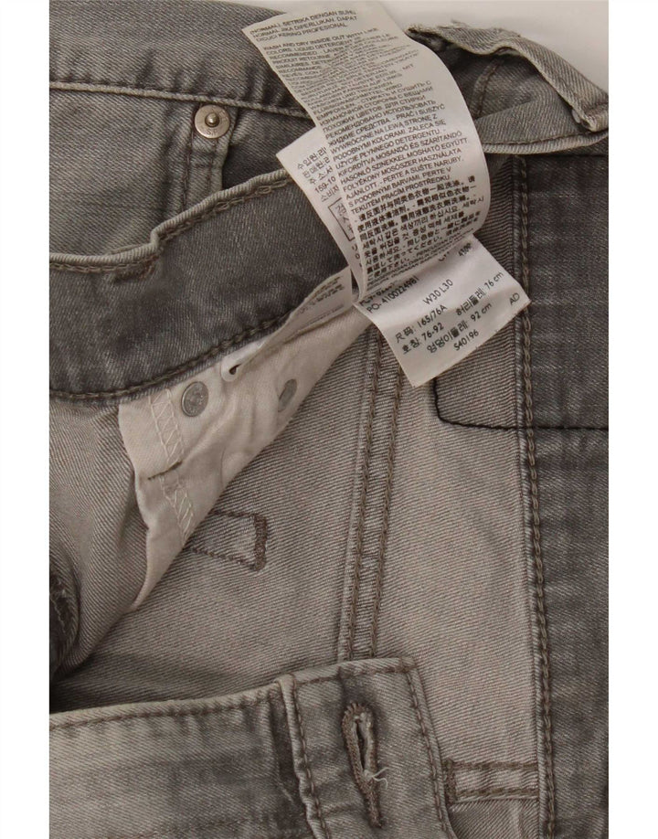 Levi's Herren Slim Jeans W30 L30 Graue Baumwolle