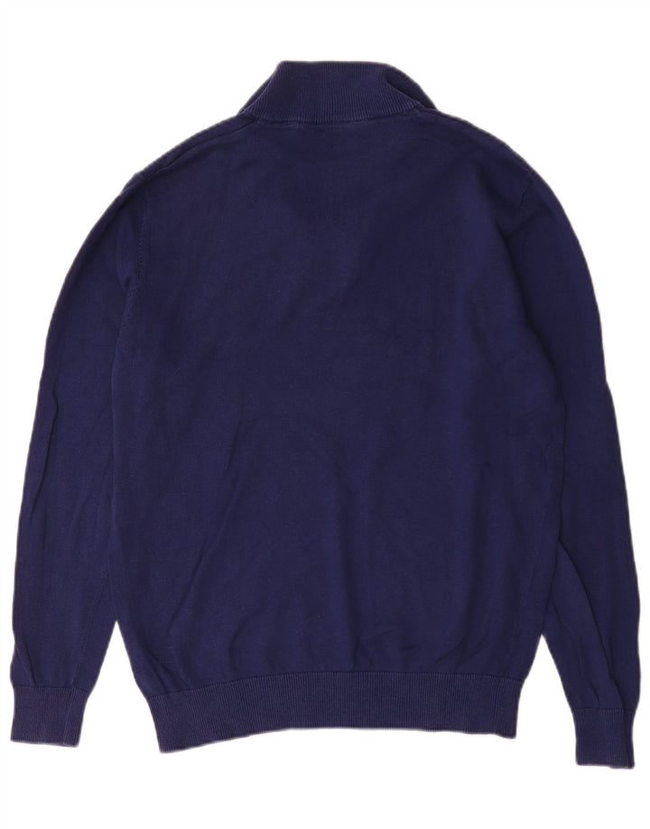 Crew Clothing Herren-Pullover mit Reißverschluss am Hals, mittlere marineblaue Baumwolle