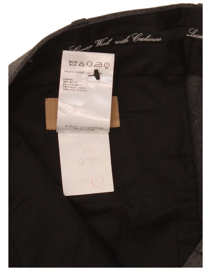 Gerade Herren-Anzughose von Marks & SPENCER, W36, L29, graue Wolle