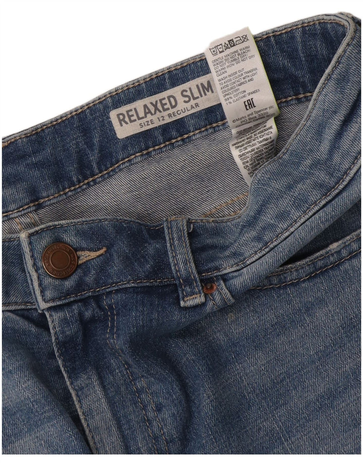Marks & Spencer Damen Relaxed Fit Slim Jeans UK 12 Medium W32 L26 Blau