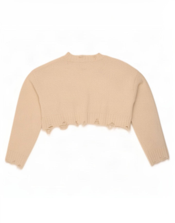 Übergroßer Bolero-Pullover für Damen von Zara, UK 10, Größe S, cremefarbenes Polyester