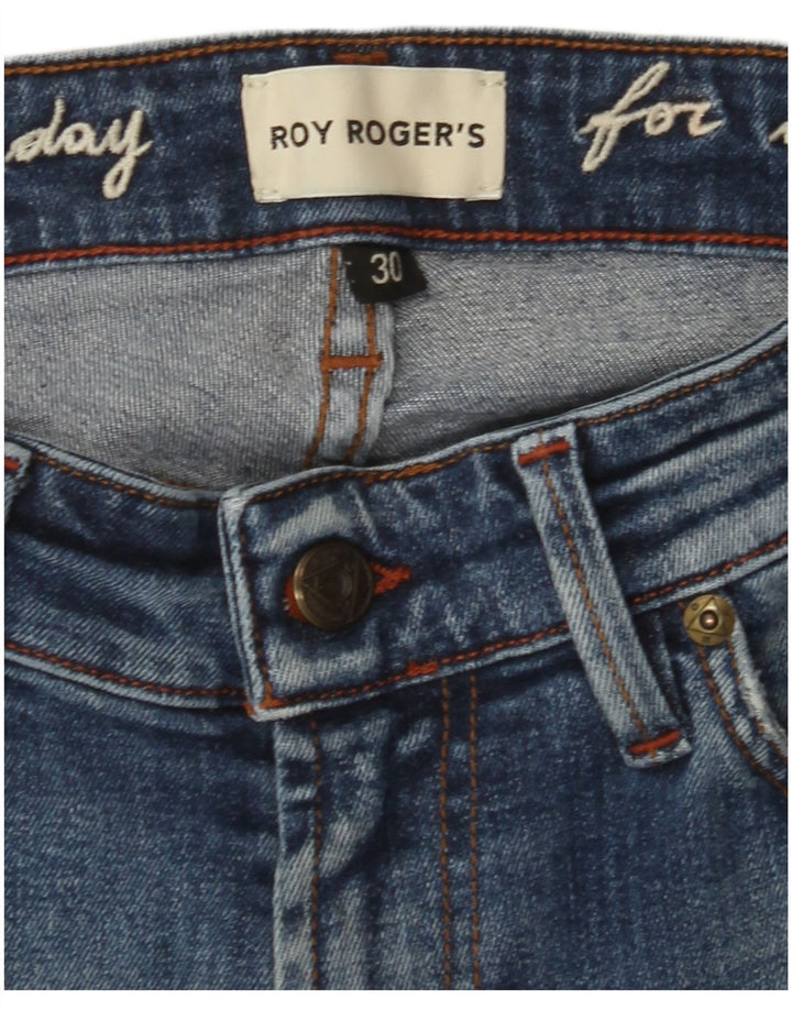 ROY ROGERS Herren Skinny Jeans W30 L28 Blaue Baumwolle