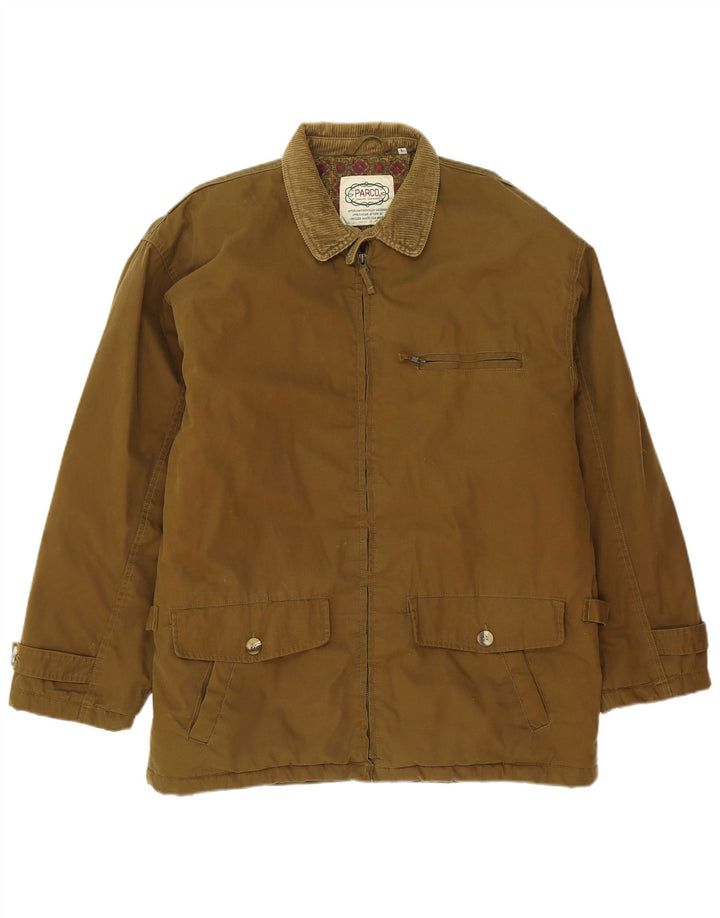 Vintage Herren Utility Jacke UK 40 Große braune Baumwolle