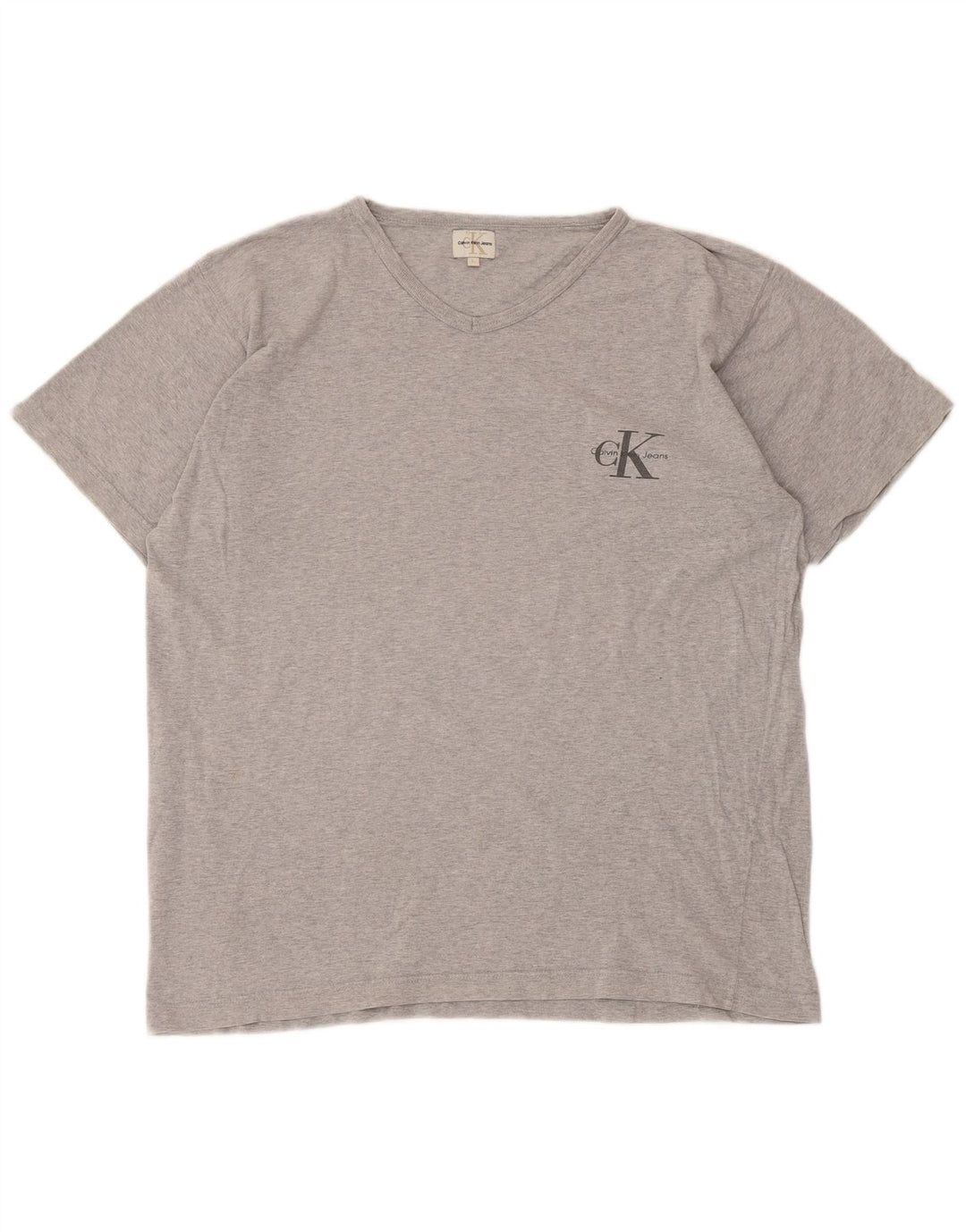 Calvin Klein Jeans Herren T-Shirt Top Large Grau meliert