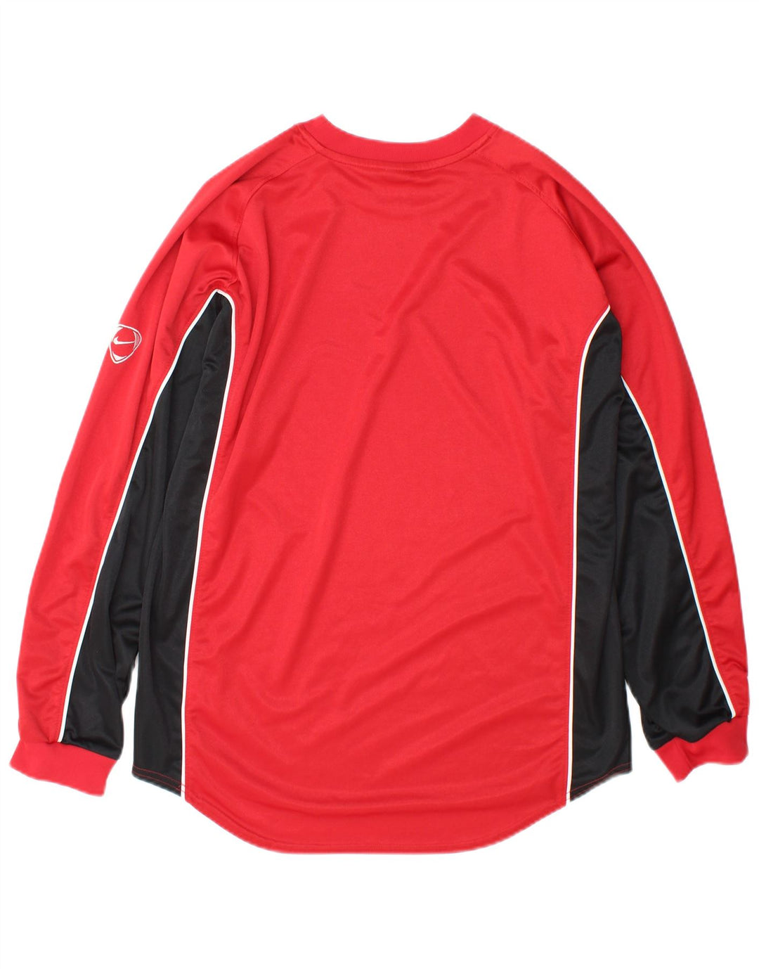 Nike Herren Top Langarm UK 42/44 Großes rotes Colourblock-Polyester