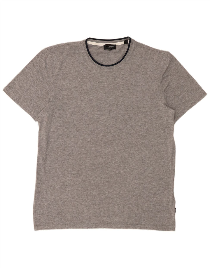 Ted Baker Herren T-Shirt Top Größe 3 Mittelgraues Polyester