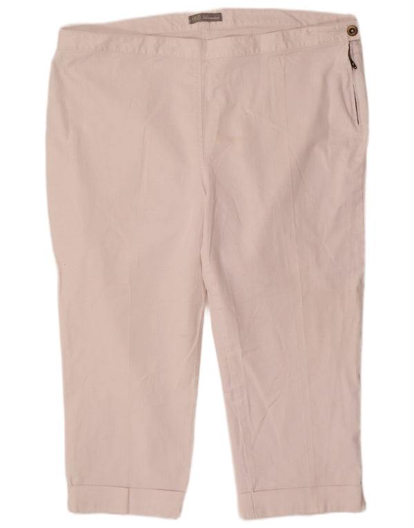 Marks & Spencer Damen Tapered Caprihose UK 22 3XL W44 L22 Weiß