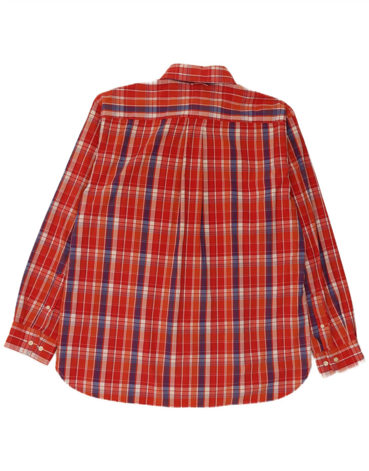 Tommy Hilfiger Herrenhemd, groß, orange kariert, Baumwolle
